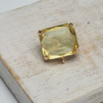 14x15 mm earstud Rectangle Light Topaz  x 2 pc(s)