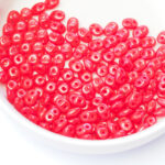 2x5 mm SuperDuo Opal Red x 10 g