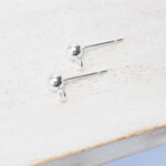 4 mm silver earstud Ball x 2 pc(s)