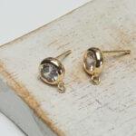 7 mm gold earstud with rhinestone x 2 pc(s)