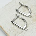 17 mm silver leverback earrings thin x 2 pc(s)
