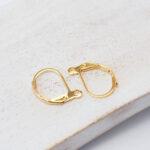 10x13 mm Gold colored Leverback Earring x 4 pc(s)