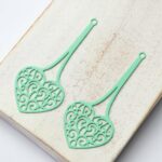 30x53 mm filigree Heart Light Green x 4 pc(s)