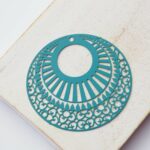 35x38 mm filigree Round Peacock Green x 2 pc(s)