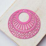 35x38 mm filigree Round Pink x 2 pc(s)