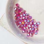 4 mm Preciosa bicone beads Fuchsia AB x 50 pc(s)