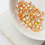 4 mm Preciosa bicone beads Topaz AB 2x x 50 pc(s)