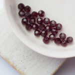 4 mm Preciosa faceted round beads Siam x 25 pc(s)