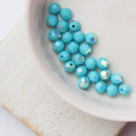 4 mm Preciosa faceted round beads Turquoise AB x 25 pc(s)