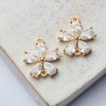 11x13 mm flower connector  Transparent x 2 pc(s)