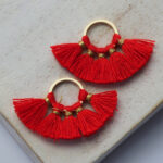 2x3 cm fan tassel Dark Red x 2 pc(s)