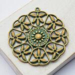 44x47 mm Verdigris Patina charm Flower Garden x 1 pc(s)