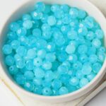 6 mm Fire-polished round beads 61010 Milky Aquamarine x 40 pc(s)