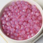 6 mm Fire-polished round beads 71000 Milky Pink x 40 pc(s)