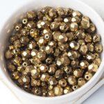 6 mm Fire-polished round beads 90215JT Gold Bronze x 40 pc(s)