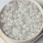 6 mm Fire-polished round beads CK00030 Crackle - Crystal x 40 pc(s)