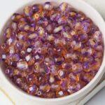 6 mm Fire-polished round beads K3114CR Cantaloupe-Grape x 40 pc(s)