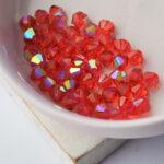 4 mm Preciosa bicone beads Padparadscha AB x 50 pc(s)