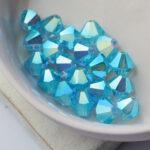 6 mm Preciosa bicone beads Aqua Bohemica AB 2x x 25 pc(s)