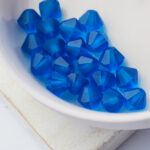 6 mm Preciosa bicone beads Capri Blue Matt x 25 pc(s)