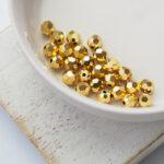 4 mm Preciosa faceted round beads Crystal Aurum Full x 25 pc(s)