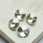 10 mm Preciosa rivoli Crystal Argent Flare x 4 pc(s)