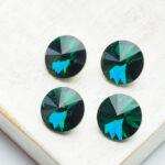 10 mm Preciosa rivoli Emerald x 4 pc(s)
