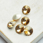 8 mm Preciosa rivoli Light Colorado Topaz x 6 pc(s)