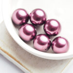 12 mm Preciosa Nacre round pearls Light Burgundy x 6 pc(s)