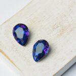 11x16 mm pear glass pendant Bermuda Blue x 2 pc(s)