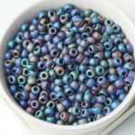 6/0 Miyuki seed beads 401FR Matted Multi iris x 15 g