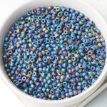 8/0 Miyuki seed beads 401FR Matted Multi iris x 15 g