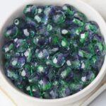 8 mm Fire polished round beads 48006CR Blueberry/Green Tea x 20 pc(s)