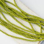 2 mm Round Glass beads Pea Green x 100 pc(s)