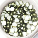 8 mm Preciosa Nacre cabochon Dark Green x 6 pc(s)