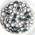 8 mm Preciosa Nacre cabochon Dark Grey x 6 pc(s)