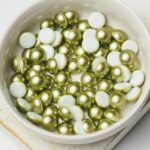 8 mm Preciosa Nacre cabochon Light Green x 6 pc(s)