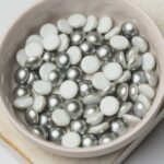 8 mm Preciosa Nacre cabochon Light Grey x 6 pc(s)