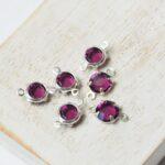 6 mm / ss29 Preciosa connector Amethyst in Silver-colored setting x 6 pc(s)