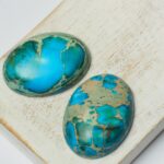 22x30 mm gemstone cabochon dyed jasper Sea Blue x 1 pc(s)