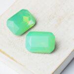 13x18 mm octagon glass cabochon Pacific Opal x 2 pc(s)