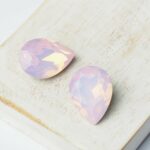 13x18 mm pear glass cabochon Rose Opal x 2 pc(s)