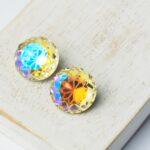 14 mm round glass cabochon with lotus flower Paradise Shine x 2 pc(s)