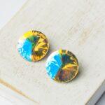 14 mm rivoli round glass cabochon Paradise Shine x 2 pc(s)