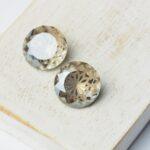 14 mm round glass cabochon with lotus flower Satin x 2 pc(s)