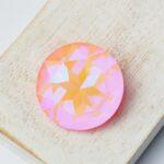 27 mm round glass cabochon Light Rose Shine x 1 pc(s)