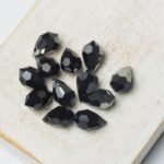 6x10 mm Preciosa crystal pendant drop Jet Hematite x 4 pc(s)