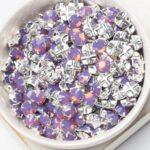 6 mm / ss30 Preciosa sew-on rhinestone Amethyst Opal in Silver-colored setting x 10 pc(s)