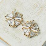 12 mm Gold-colored Snowflake with Cubic Zirconia x 1 pc(s)