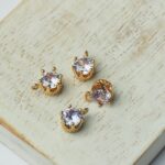 6 mm round charm Light Violet x 4 pc(s)